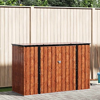 vidaXL Trädgårdsförvaringslåda Brun 214 x 82 x 132 cm Stål