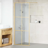 vidaXL Walk-in Duschvägg Guld 80 x 195 cm härdat glas