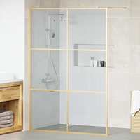 vidaXL Walk-in Duschvägg Guld 140 x 195 cm härdat glas