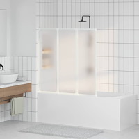 vidaXL Badskärm Frostat glas 120 x 117 cm Aluminium & PP Panel