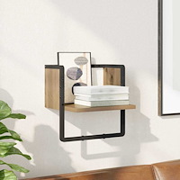 vidaXL Vägg hylla med hylla Artisan Ek 30 x 25 x 30 cm Konstruerat trä