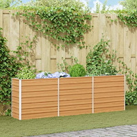 vidaXL Upphöjd odlingslåda Ljusbrun 240 x 40 x 77 cm Galvaniserat Stål