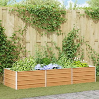 vidaXL Upphöjd odlingslåda Ljusbrun 240 x 80 x 45 cm Galvaniserat Stål