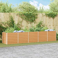 vidaXL Upphöjd odlingslåda Ljusbrun 400 x 80 x 77 cm Galvaniserat Stål