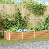 vidaXL Upphöjd odlingslåda Ljusbrun 480 x 80 x 45 cm Galvaniserat Stål