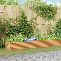 vidaXL Upphöjd odlingslåda Ljusbrun 582 x 50 x 36 cm Galvaniserat Stål