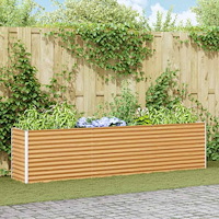 vidaXL Upphöjd odlingslåda Ljusbrun 290 x 50 x 68 cm Galvaniserat Stål