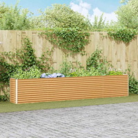 vidaXL Upphöjd odlingslåda Ljusbrun 390 x 50 x 68 cm Galvaniserat Stål