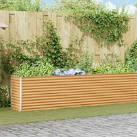 vidaXL Upphöjd odlingslåda Ljusbrun 582 x 50 x 68 cm Galvaniserat Stål