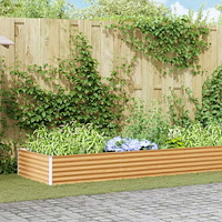 vidaXL Upphöjd odlingslåda 582 x 100 x 36 cm Galvaniserat Stål