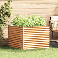 vidaXL Upphöjd odlingslåda Ljusbrun 98 x 100 x 68 cm Galvaniserat Stål