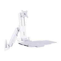 MULTIBRACKETS Multibrackets M Workstation Arm Single konsol - justerbar arm - för LCD-bildskärm/tangentbord - vit, silver