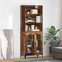 vidaXL Skåp Gammalt trä 69,5 x 34 x 180 cm Konstruerat trä