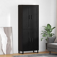 vidaXL Skåp Svart Ek 69,5 x 34 x 180 cm Konstruerat trä