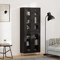 vidaXL Skåp Svart Ek 69,5 x 34 x 180 cm Konstruerat trä