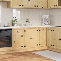 vidaXL Skåp med hylla med lagring Honung 60 x 46 x 81,5 cm Massiv furu