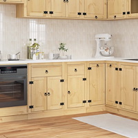 vidaXL Skåp med låda med hylla Honung 40 x 46 x 81,5 cm Massiv furu