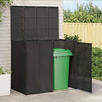 vidaXL Avfallshink Box 2 pcs Svart 65 x 80 x 115 cm polyeten