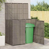 vidaXL Avfallshink Box 2 pcs Grå 65 x 80 x 115 cm polyeten