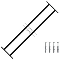 vidaXL Fönstergaller Svart 115 x 30 cm Pulverlackerat stål