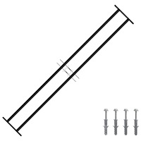 vidaXL Fönstergaller Svart 176 x 30 cm Pulverlackerat stål