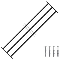 vidaXL Fönstergaller Svart 174 x 45 cm Pulverlackerat stål