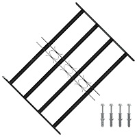 vidaXL Fönstergaller Svart 75,5 x 60 cm Pulverlackerat stål