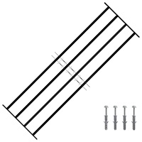 vidaXL Fönstergaller Svart 175 x 60 cm Pulverlackerat stål
