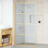 vidaXL Walk-in Duschvägg Guld 115 x 195 cm härdat glas