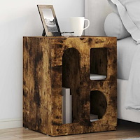 vidaXL Sängbord Rökt ek 40 x 35 x 50 cm Konstruerat trä