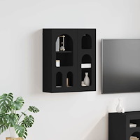 vidaXL Hängande skåp med hylla Svart 59 x 20 x 71.5 cm Konstruerat trä