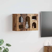 vidaXL Hängande skåp Gammalt trä 60 x 20 x 40 cm Konstruerat trä
