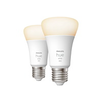 Philips Philips Hue White - LED-glödlampa - form: A60 - E27 - 9 W - mjukt varmt vitt ljus - 2700 K (paket om 2)