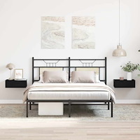 vidaXL Flytande nattduksbord 2 st svart ek 40x32x15 cm konstruerat trä