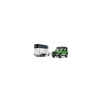 Bruder Bruder Land Rover Defender kombi med hästsläp och hästleksak
