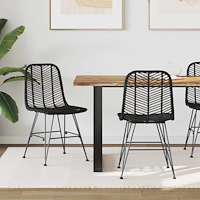 vidaXL Matstol 2 pcs Svart 44.5 x 55 x 85 cm Rattan och Järn