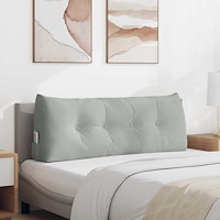 vidaXL Ryggkudde Ljusgrå 120 x 24 x 50 cm Sammet