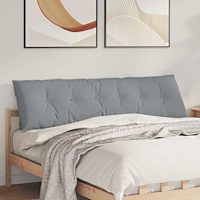 vidaXL Ryggkudde Ljusgrå 180 x 19 x 50 cm tyg