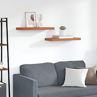 vidaXL Vägg hylla med lagring 2 pcs Röd 60 x 23 x 4 cm Konstruerat trä