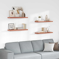 vidaXL Vägg hylla 4 pcs Röd 90 x 23,5 x 4 cm Konstruerat trä