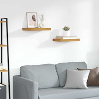 vidaXL Vägg hylla 2 pcs Brun 40 x 23,5 x 4 cm Konstruerat trä