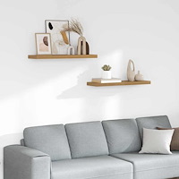 vidaXL Vägg hylla 2 pcs Brun 90 x 23,5 x 4 cm Konstruerat trä
