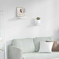 vidaXL Vägg hylla 2 pcs Vit marmor 23 x 23,5 x 4 cm Konstruerat trä