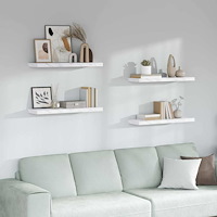 vidaXL Vägg hylla 4 pcs Vit marmor 80 x 23,5 x 4 cm Konstruerat trä