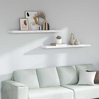 vidaXL Vägg hylla 2 pcs Vit marmor 120 x 23,5 x 4 cm Konstruerat trä