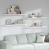 vidaXL Vägg hylla 4 pcs Vit marmor 120 x 23,5 x 4 cm Konstruerat trä