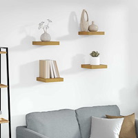 vidaXL Vägg hylla 4 pcs Beige 23 x 23,5 x 4 cm Konstruerat trä