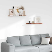 vidaXL Vägg hylla med hylla 2 pcs Röd 80 x 9 x 3 cm Konstruerat trä