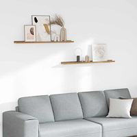 vidaXL Vägg hylla med hylla 2 pcs Brun 100 x 9 x 3 cm Konstruerat trä