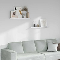 vidaXL Vägg hylla 2 pcs Vit marmor 80 x 9 x 3 cm Konstruerat trä